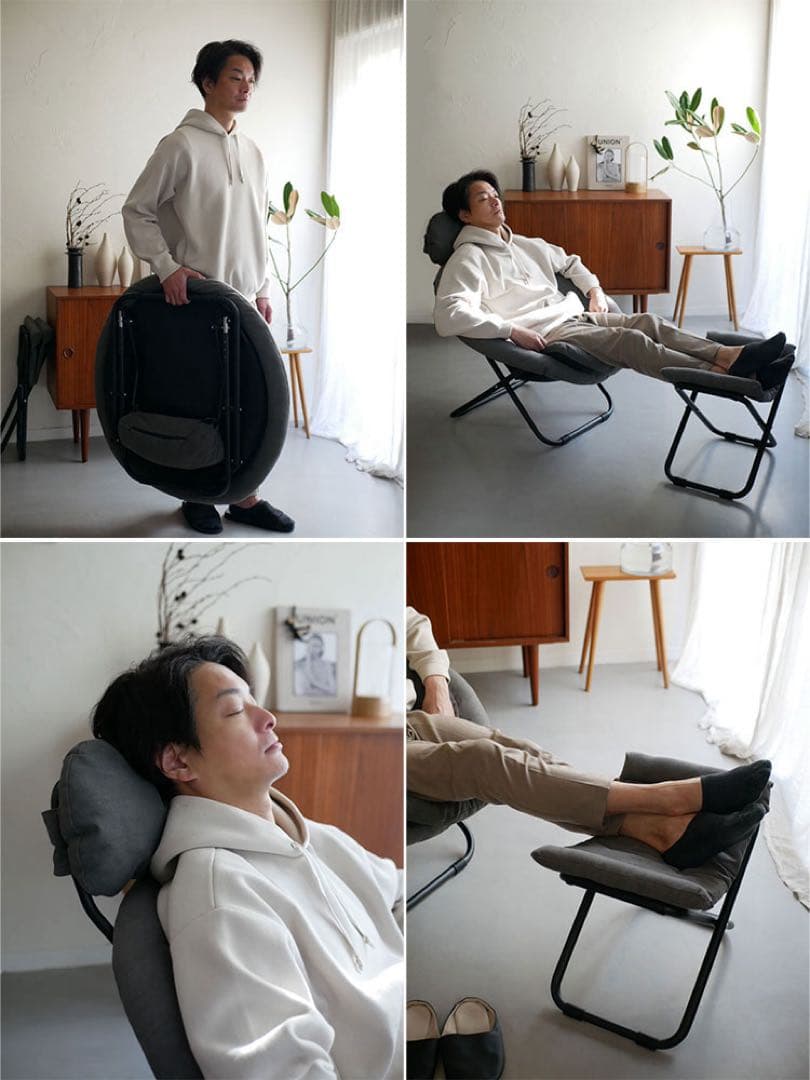 【Comore Sun】2wayフォールディングチェア コーデュロイ ベージュ