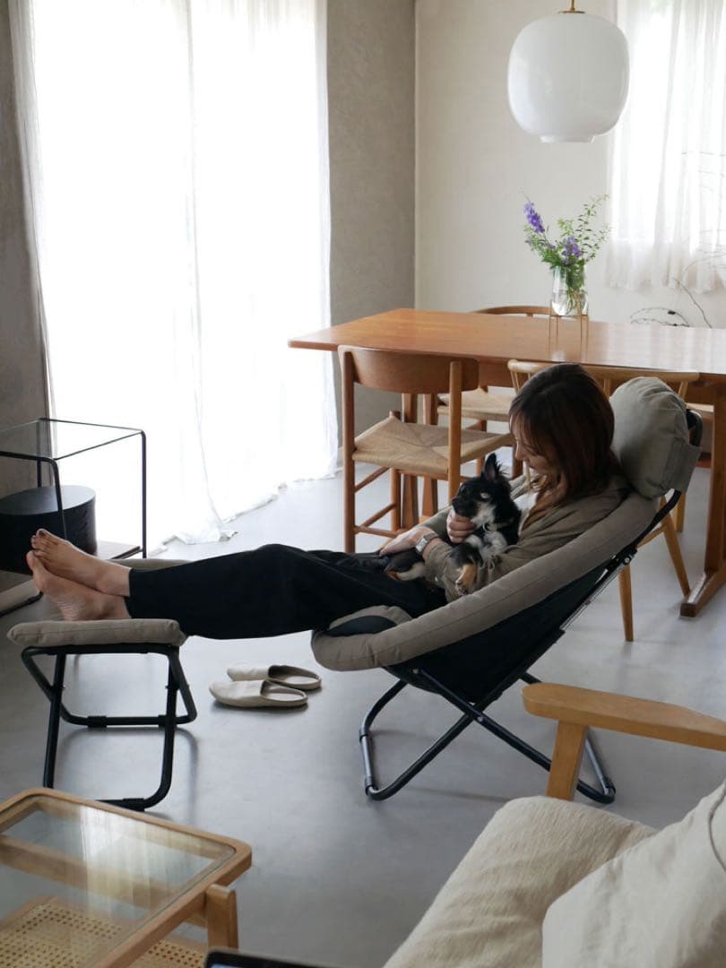 【Comore Sun】2wayフォールディングチェア コーデュロイ ベージュ