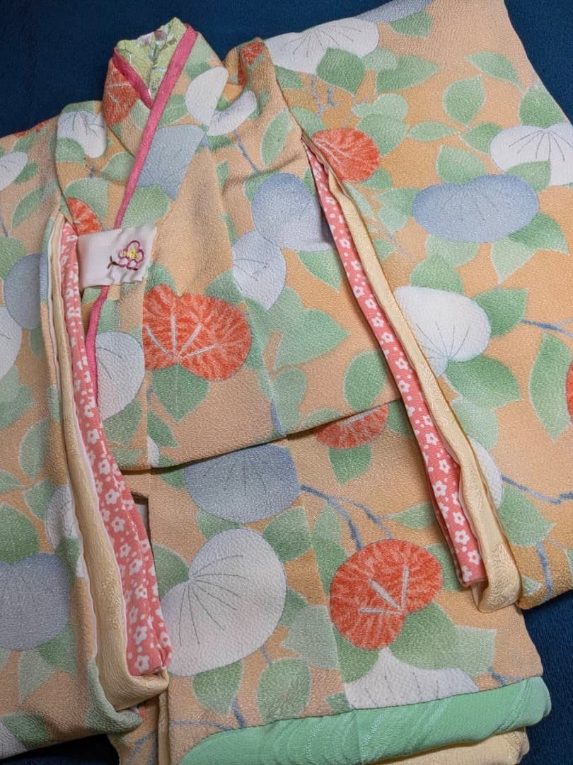 [静] 市松人形 12号サイズの着物と長襦袢のセット