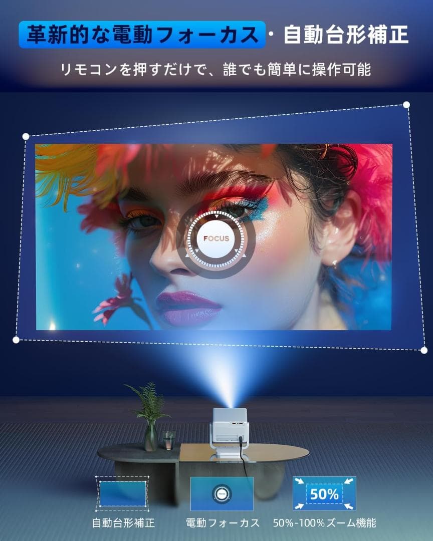 ロジェクター 家庭用【2025新登場！Android TV搭載・180°回転】