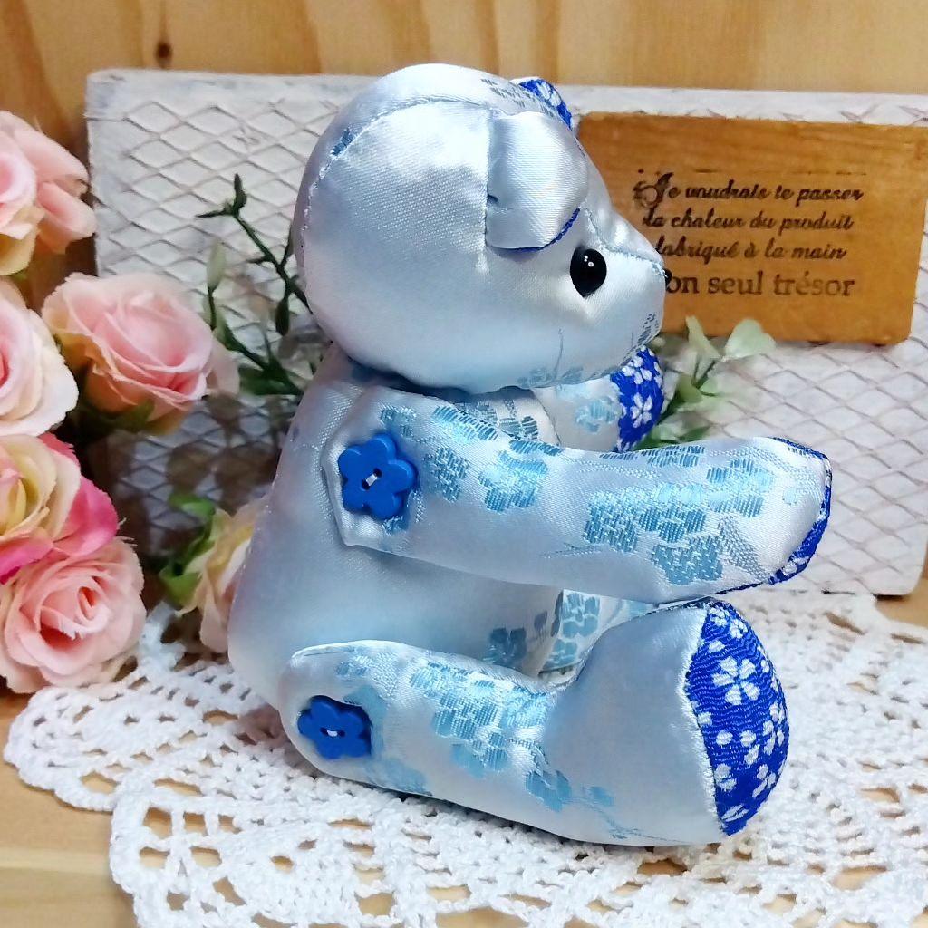 シュイちゃん 　こぐま テディベア ハンドメイド チャイナ 梅柄　うさぎのくま屋