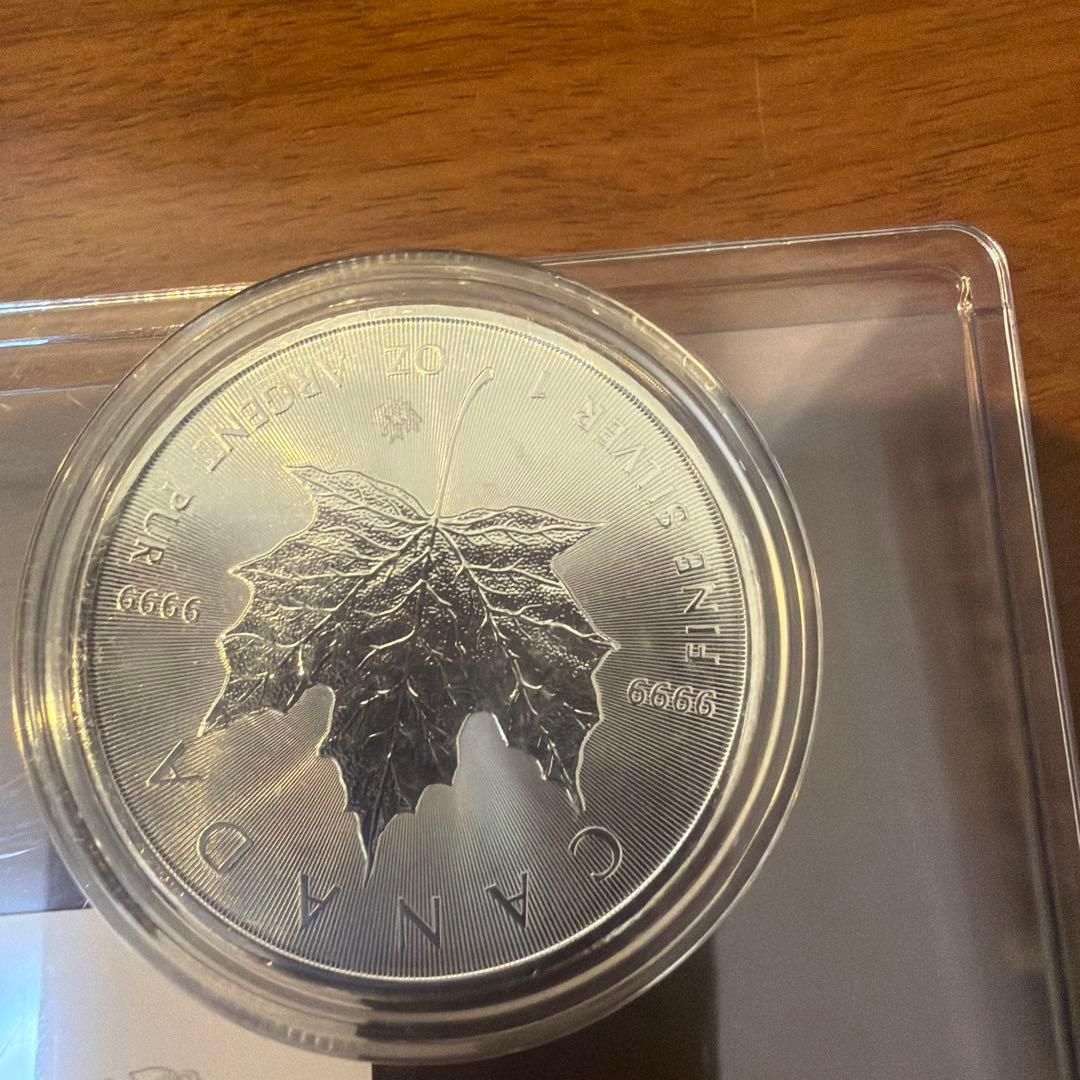 鑑定書付き 2023年 カナダ メイプルリーフ銀貨 1オンス(純銀)②