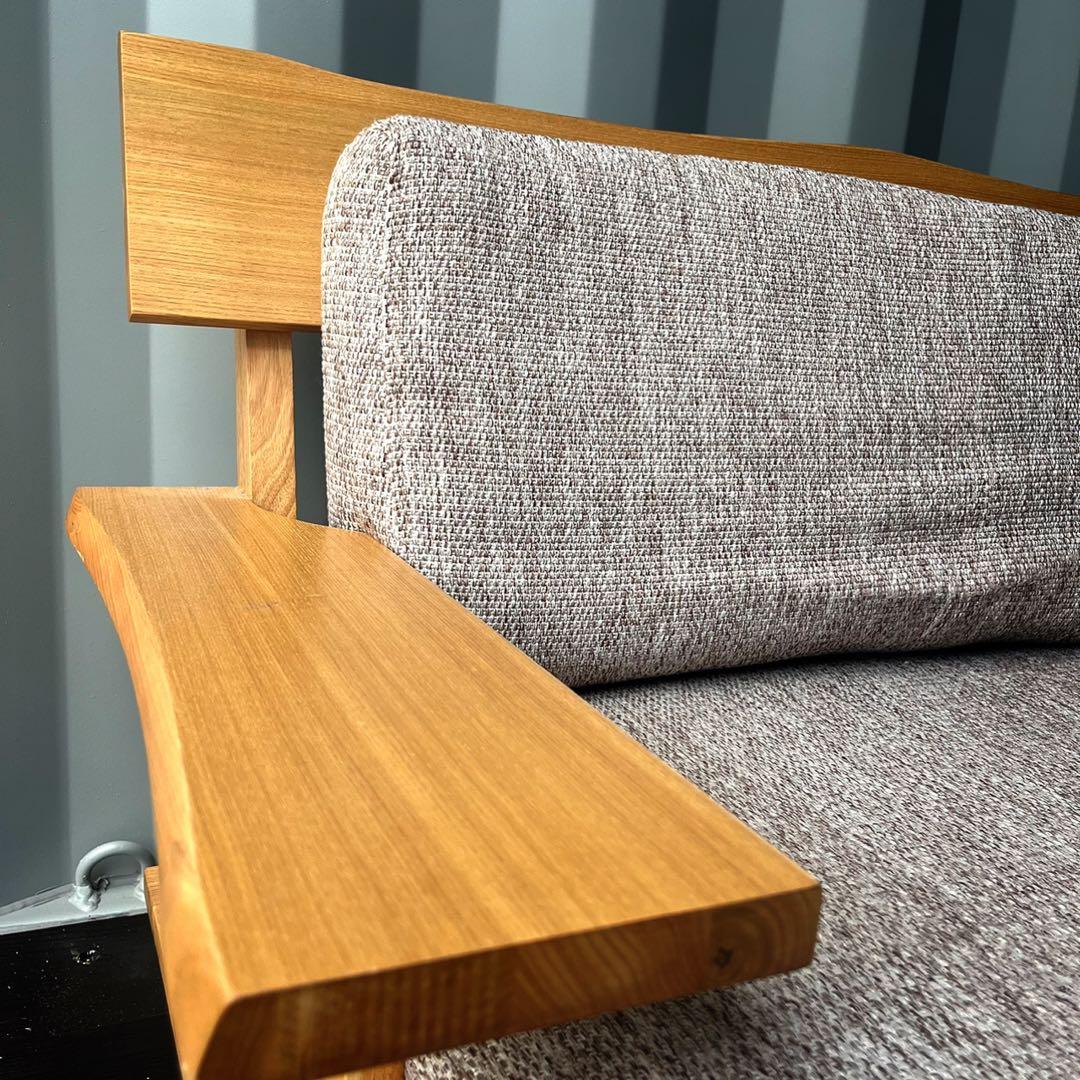 取付無料！ニトリ アカツキ北欧風 天然木ナチュラルファブリック3人掛けソファ✨