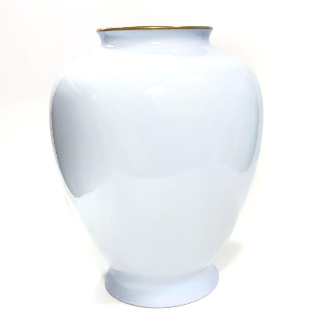 深川製磁 官窯染付 蘭文 花瓶 26cm 共箱