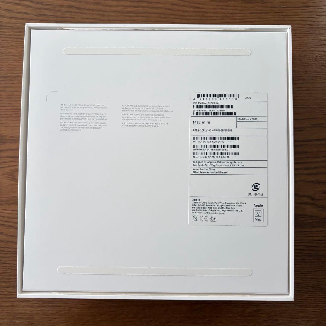 ★美品★Mac mini M2 16GB/256GB SSD