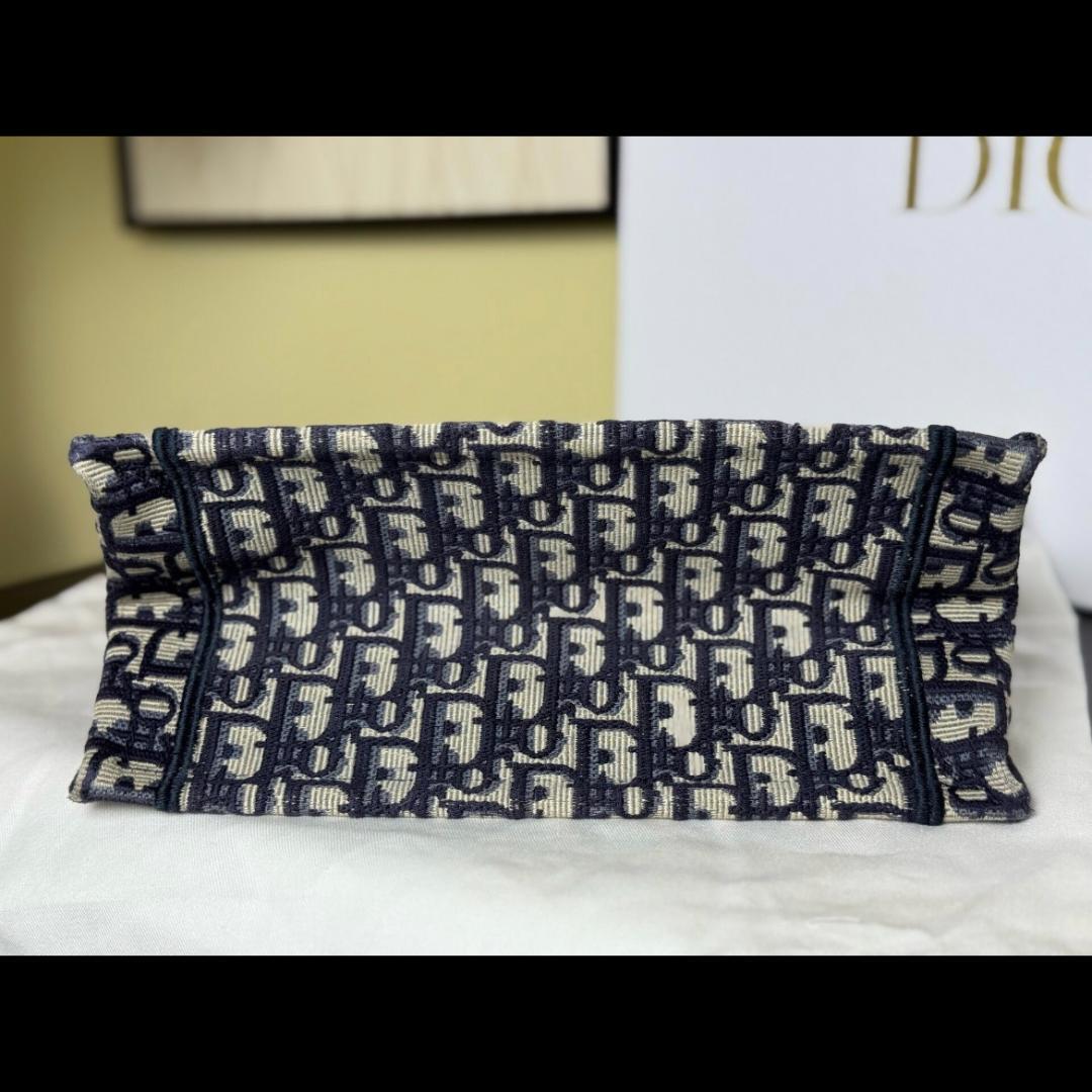 美品・キャンバス スモール トート ハンドバッグ ネイビー アイボリー~~