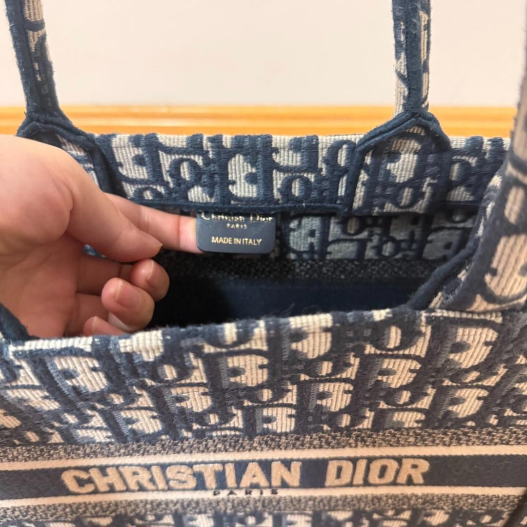 美品・キャンバス スモール トート ハンドバッグ ネイビー アイボリー~~