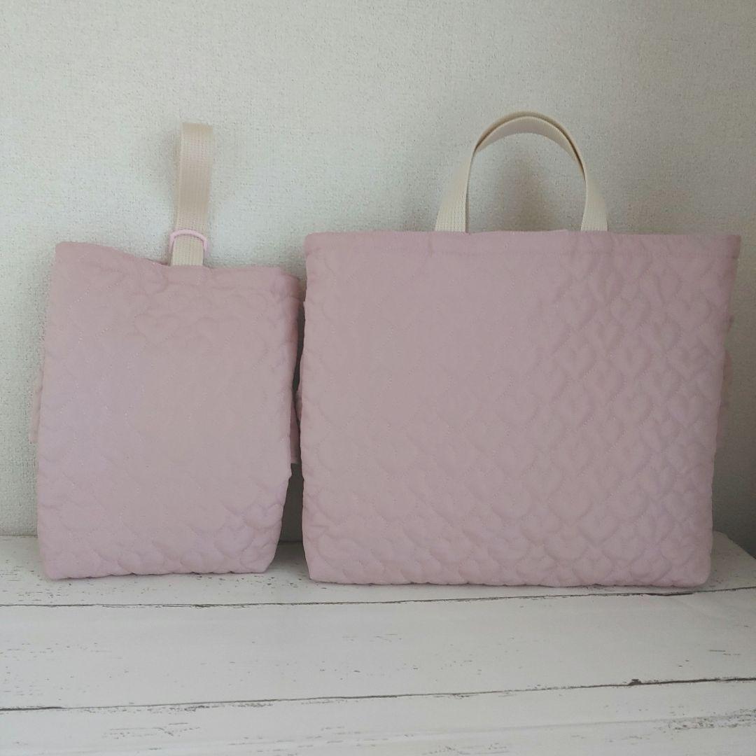 ハートキルティング　入園入学セット　フリルバッグ3点セット