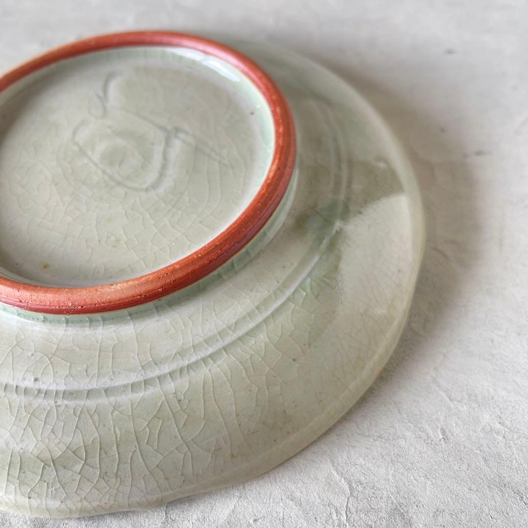 陶芸家イムサエム 染付 鳥紋輪花皿　美品used