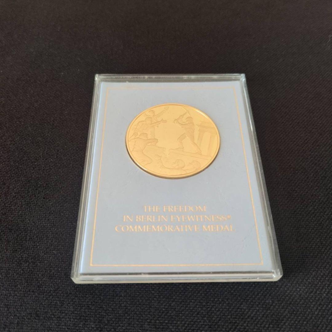 希少 ベルリンの壁崩壊 記念メダル 1989年 24金メッキ フランクリンミント