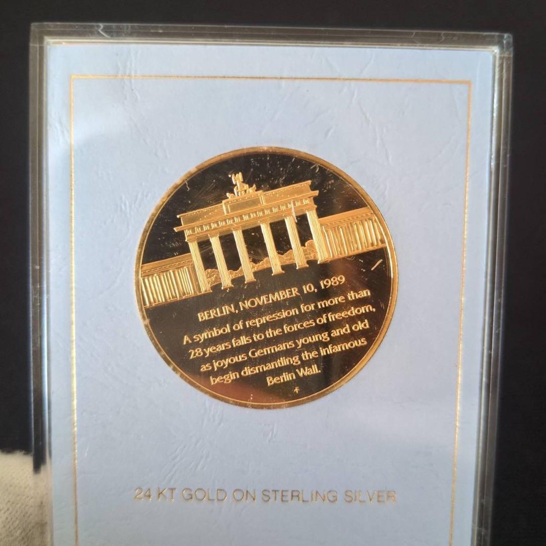希少 ベルリンの壁崩壊 記念メダル 1989年 24金メッキ フランクリンミント
