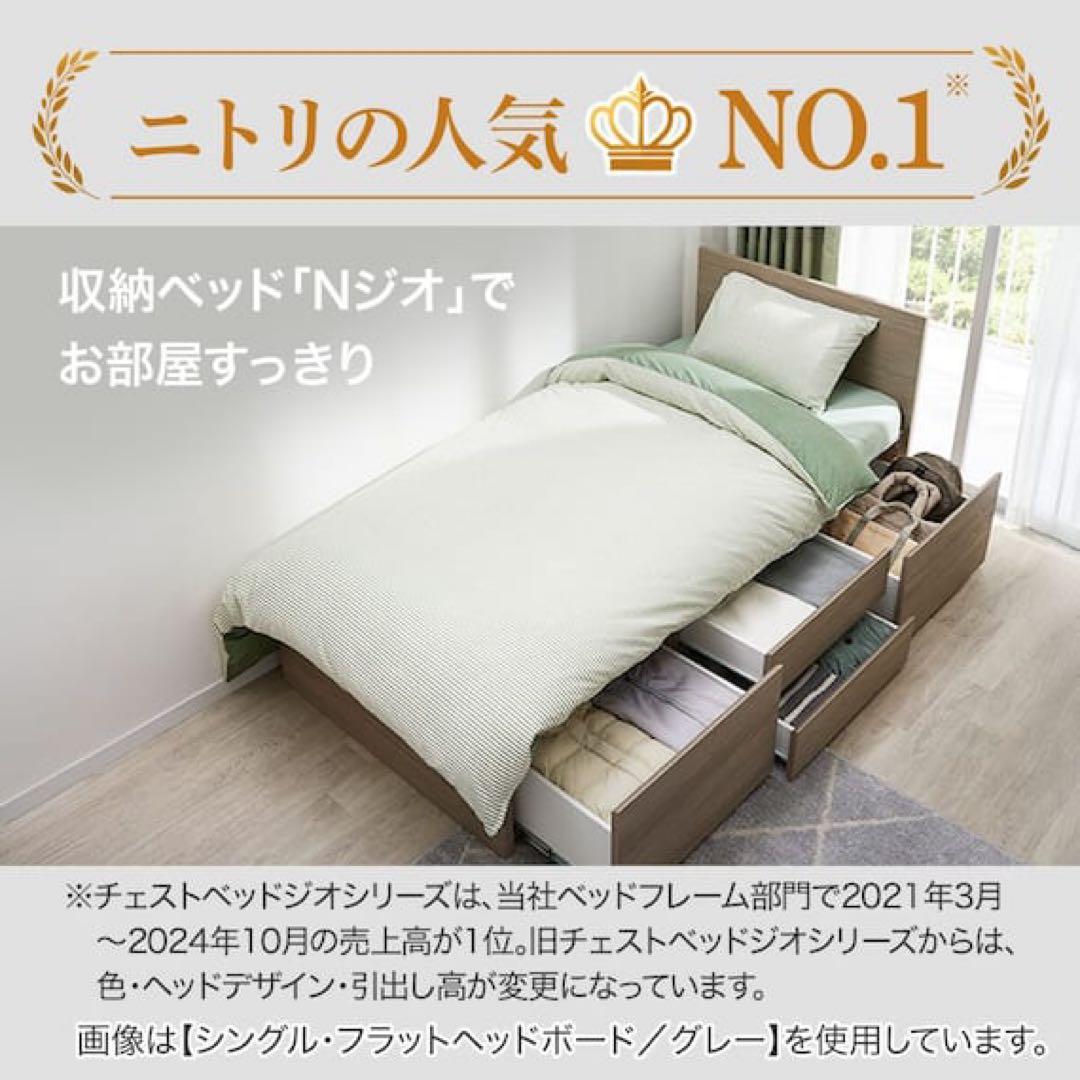 ニトリ シングルベッド　フレーム 収納付き N-ジオT2 WW 40M-S