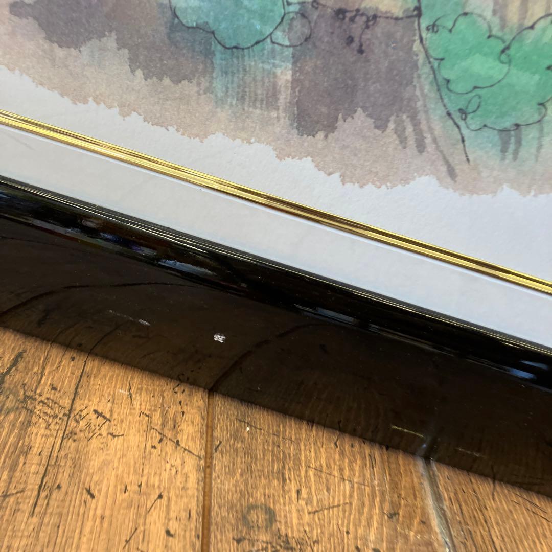 昭和レトロ 額縁 木製フレーム 清真寺 風景画 山水画 水彩画 絵画