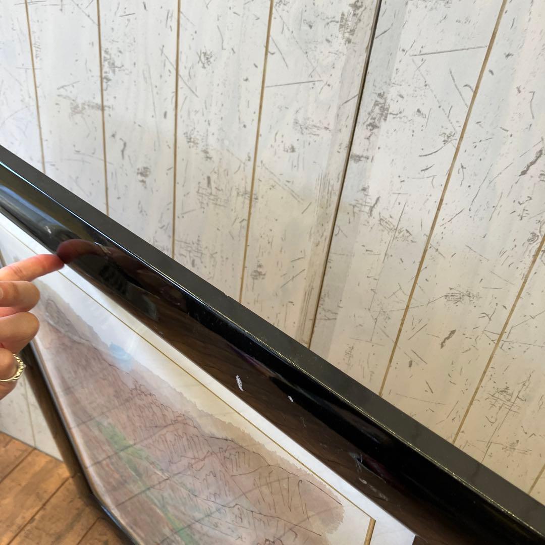 昭和レトロ 額縁 木製フレーム 清真寺 風景画 山水画 水彩画 絵画