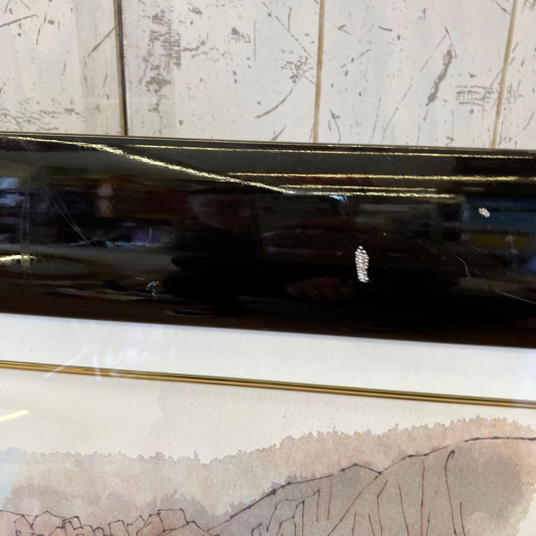 昭和レトロ 額縁 木製フレーム 清真寺 風景画 山水画 水彩画 絵画