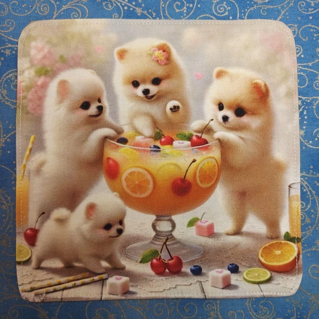 あしべ☆　ハンカチ　わんこさん柄