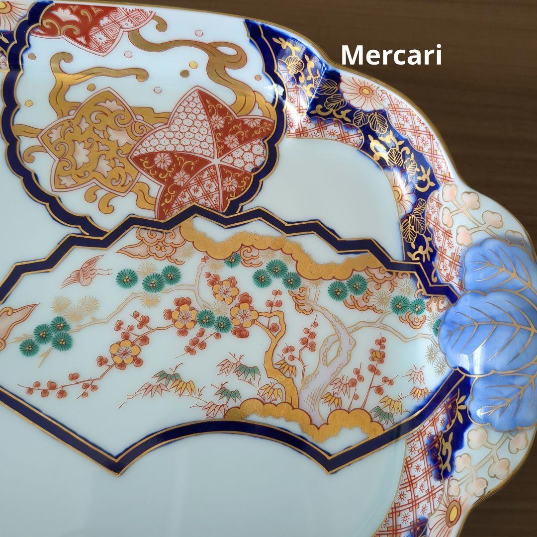 週末値下げ　有田焼賞美堂其泉窯 松竹梅鶴絵　大皿