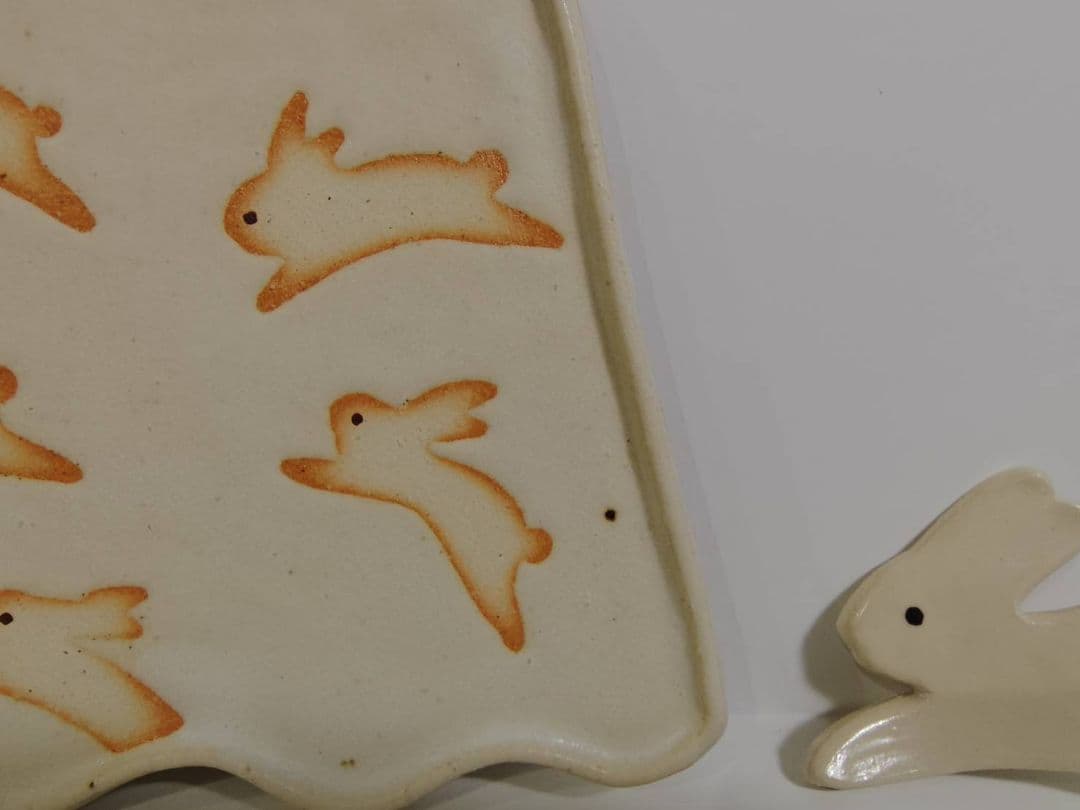 うさぎ　皿　箸置き　木村涼子　【新品、未使用】
