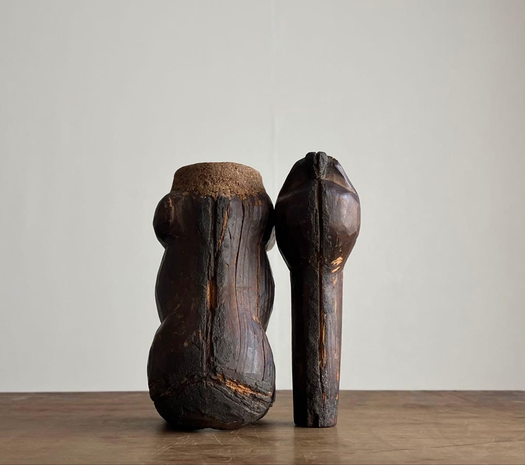 【希少 古い赤べこの木型 江戸後期〜明治頃】民藝縁起物木彫骨董出産祝い厄除古道具