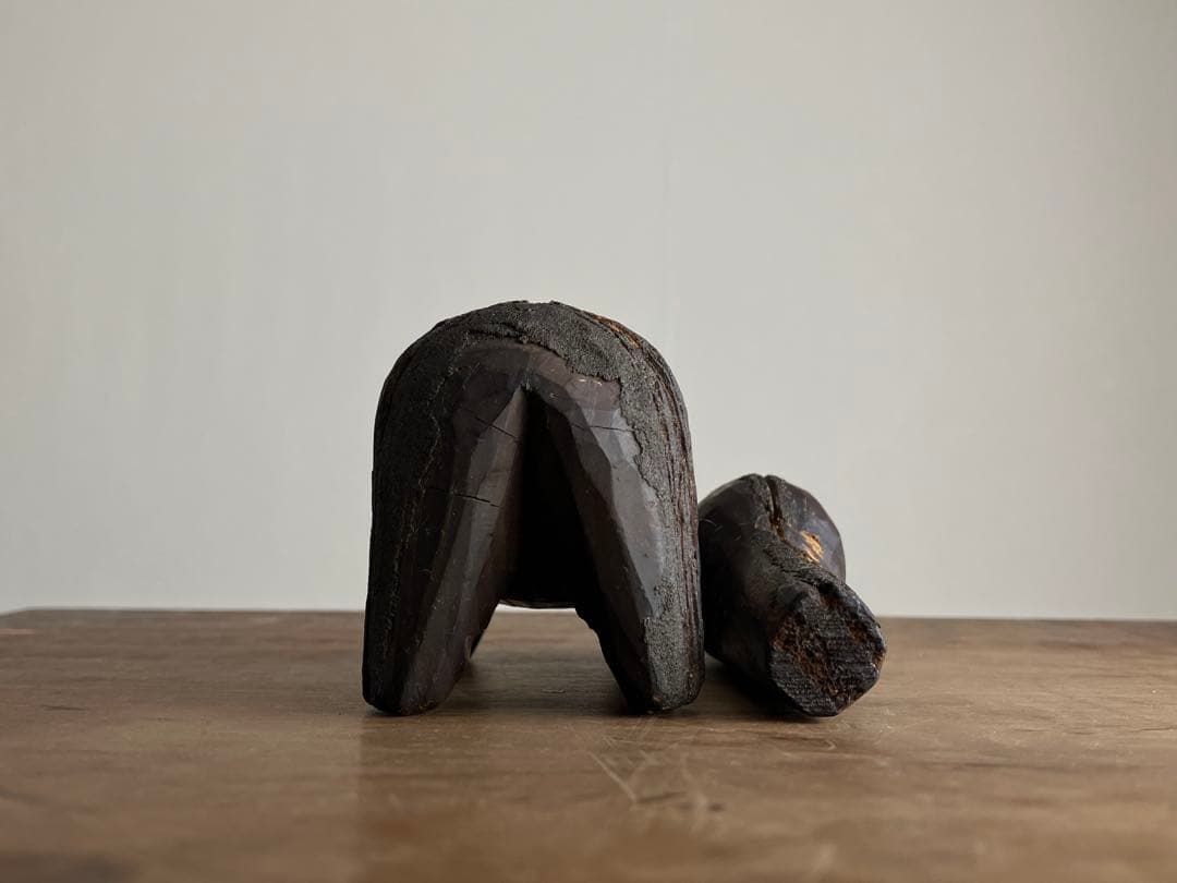 【希少 古い赤べこの木型 江戸後期〜明治頃】民藝縁起物木彫骨董出産祝い厄除古道具