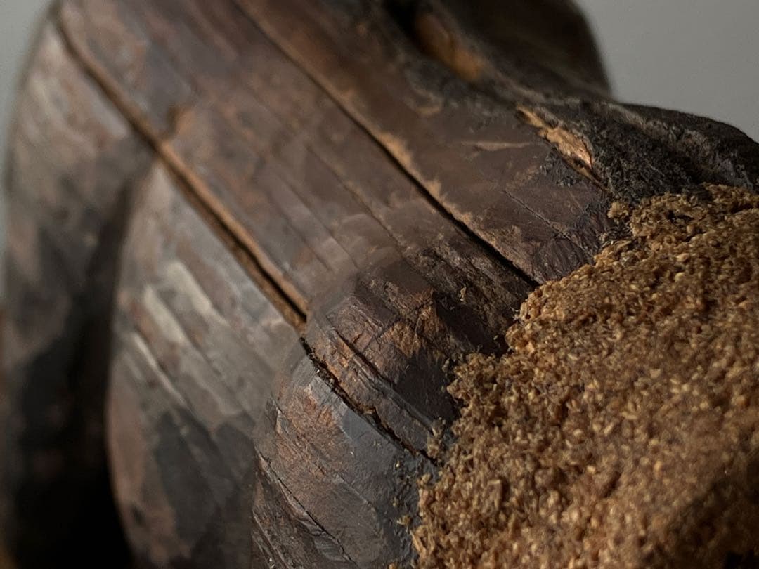 【希少 古い赤べこの木型 江戸後期〜明治頃】民藝縁起物木彫骨董出産祝い厄除古道具