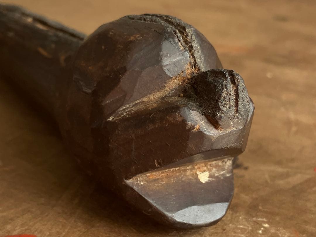 【希少 古い赤べこの木型 江戸後期〜明治頃】民藝縁起物木彫骨董出産祝い厄除古道具