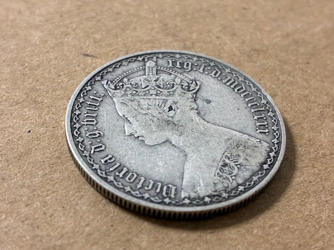 1880年 イギリス ヴィクトリア女王 フローリン 銀貨
