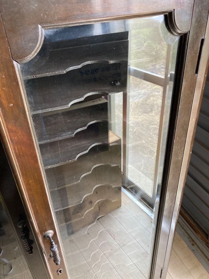 h*e様 レコードキャビネット・レコードラック 木製ガラス扉・アナログ・ヴィンテ