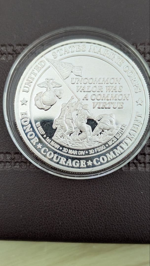 【銀貨.999】アメリカ海兵隊 記念硬貨 ターンタバーン 証明書付き