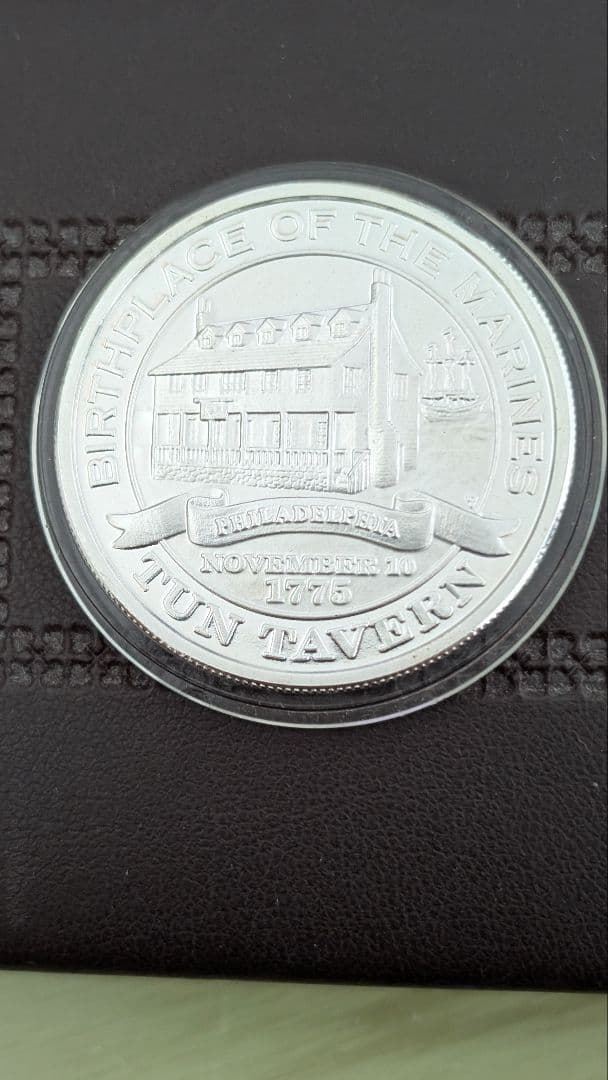 【銀貨.999】アメリカ海兵隊 記念硬貨 ターンタバーン 証明書付き