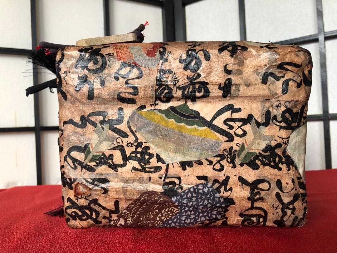 一閑張り　一閑張りバック　正絹古布　犬張子　狛犬　鯛車