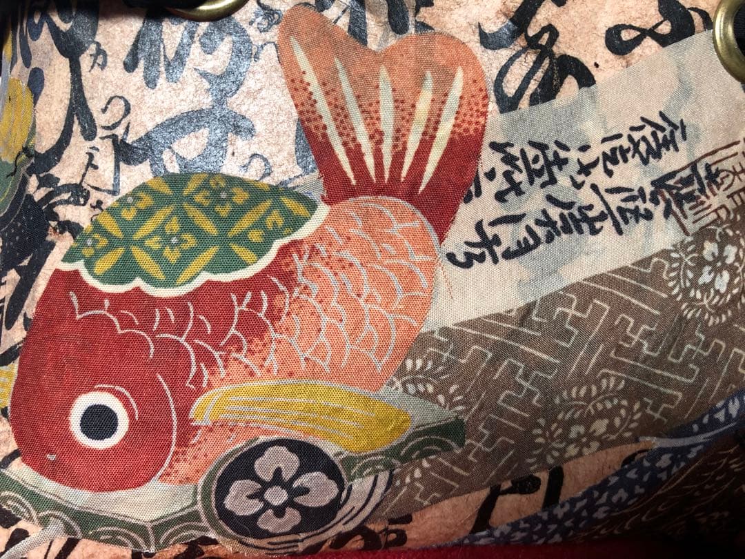 一閑張り　一閑張りバック　正絹古布　犬張子　狛犬　鯛車