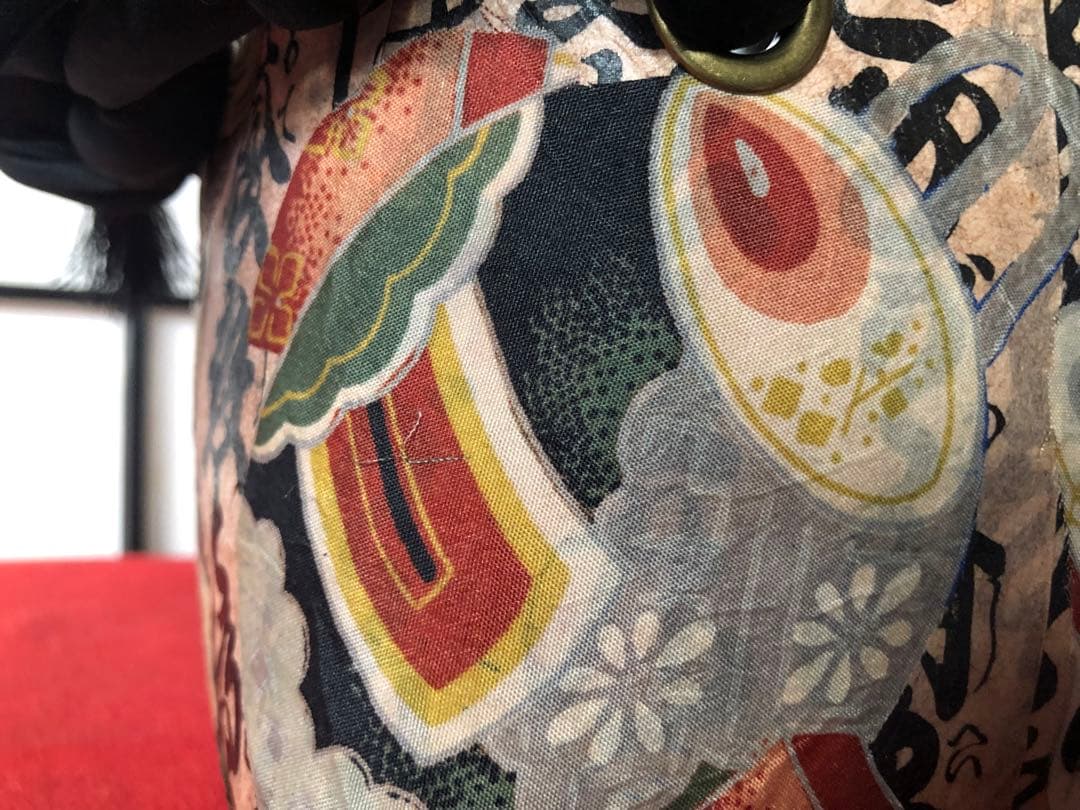 一閑張り　一閑張りバック　正絹古布　犬張子　狛犬　鯛車