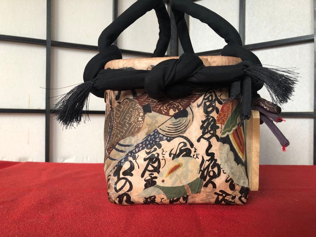 一閑張り　一閑張りバック　正絹古布　犬張子　狛犬　鯛車