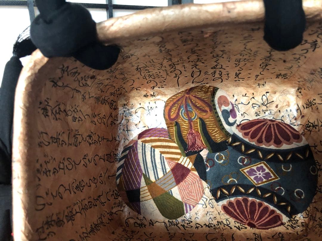 一閑張り　一閑張りバック　正絹古布　犬張子　狛犬　鯛車