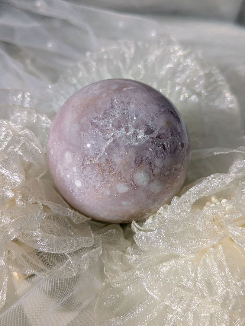 ♡ピンクアメジスト　桜瑪瑙　フラワーアゲート♡　スフィア