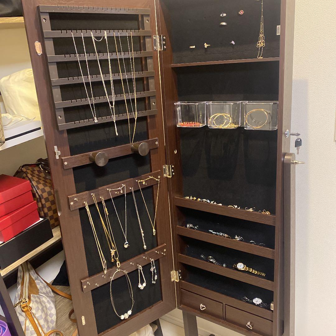 ジュエリーボックス　アンティーク　鏡　輸入家具