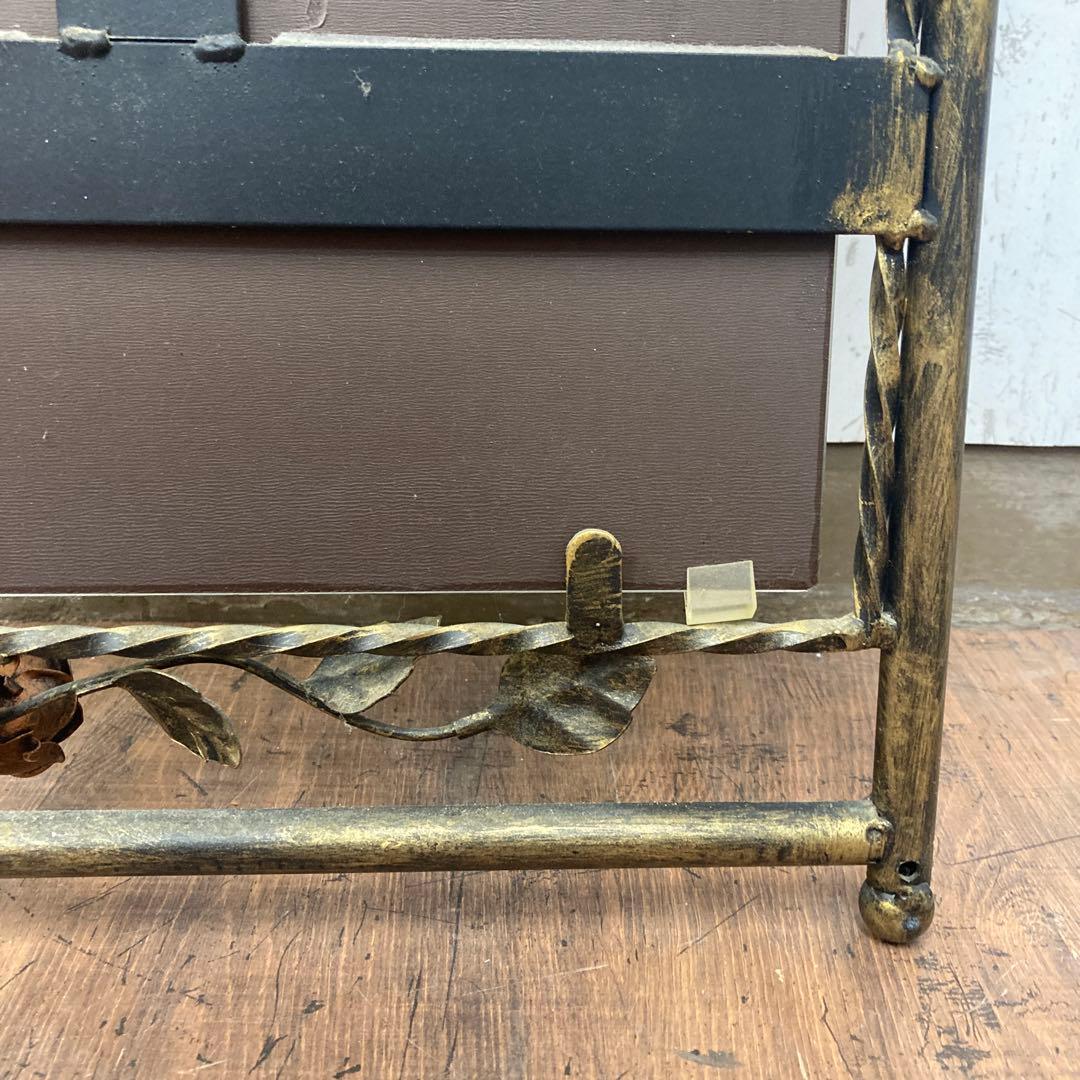 B-2 【アンティーク調】バラモチーフ アイアンフレーム 姿見 全身鏡 壁掛け・