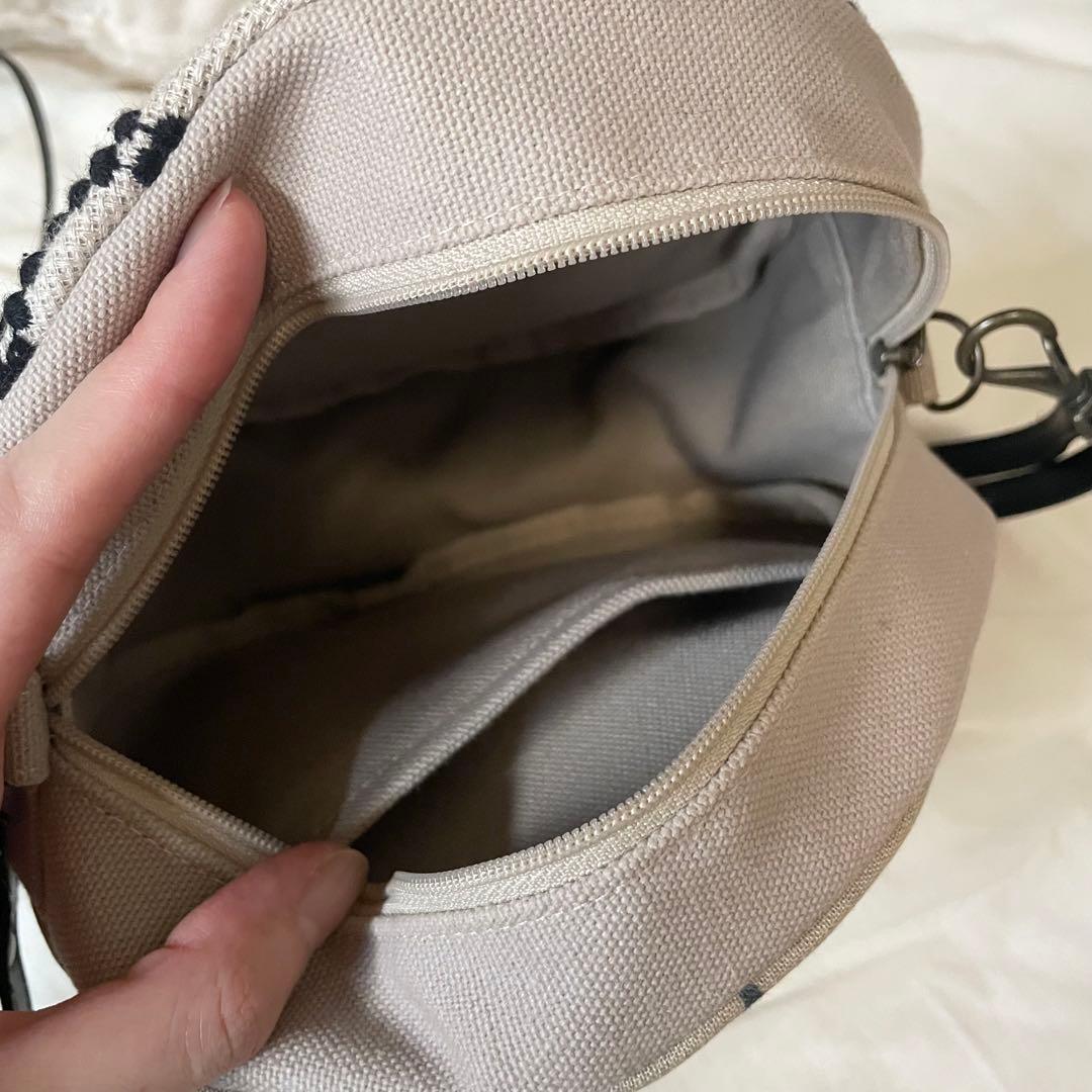 ミナペルホネンハンドメイド　まんまるポシェット　タンバリン　hanaco