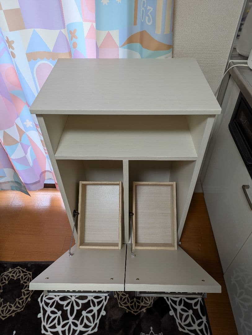 ホワイト キッチンカウンター キャスター付き