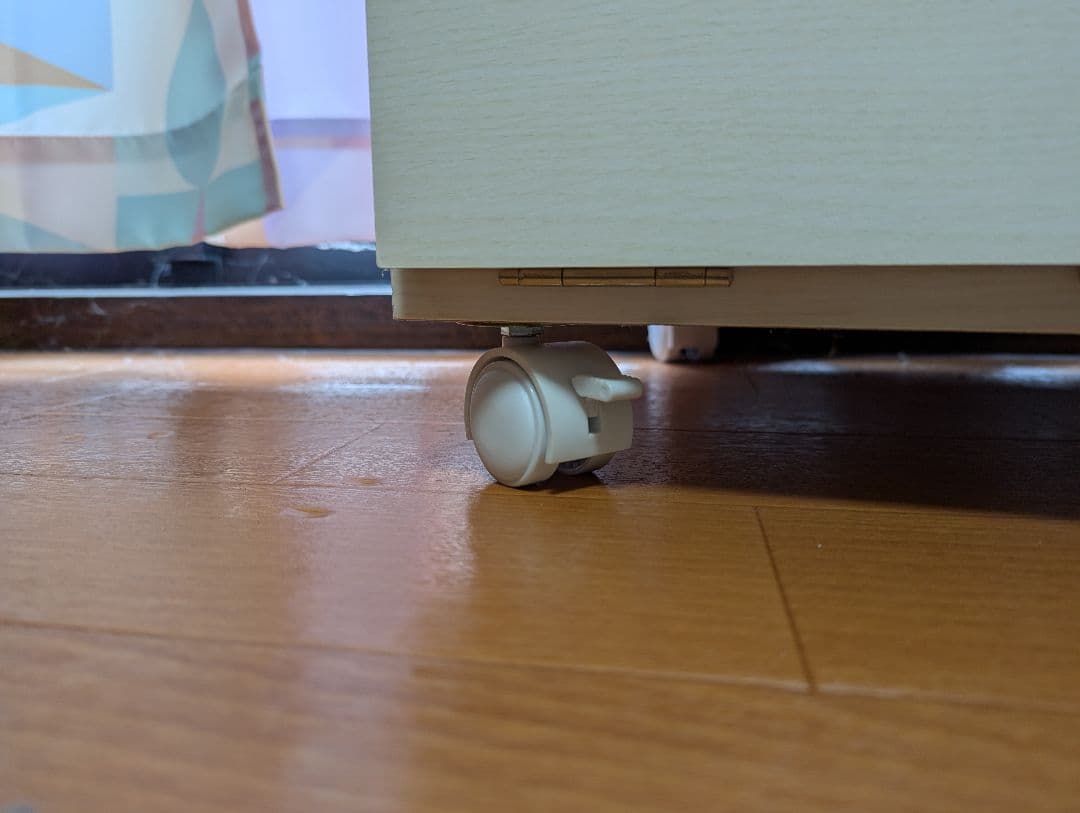 ホワイト キッチンカウンター キャスター付き