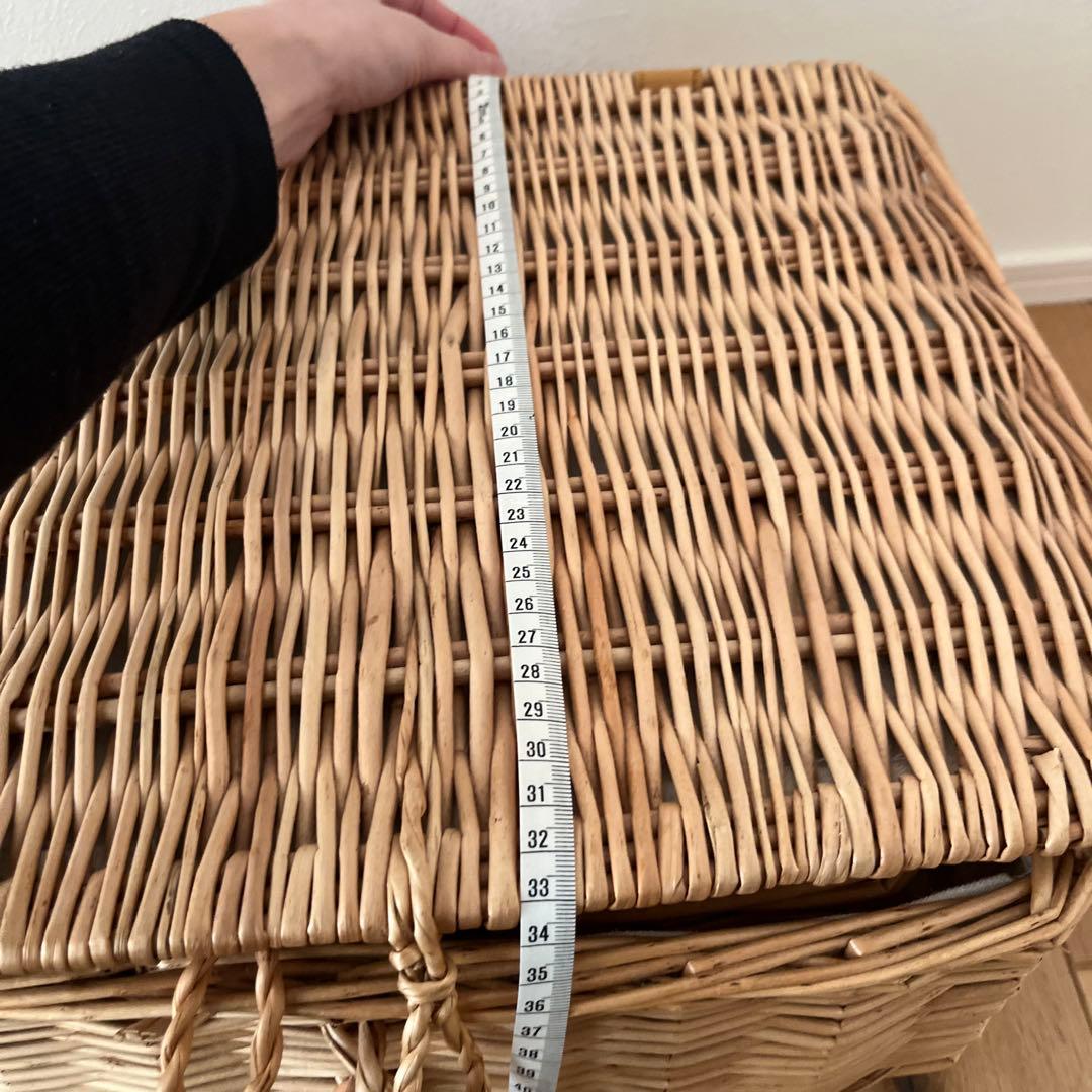 籐製バスケット3つセット　ピクニックバスケット　かご　籠　バスケット