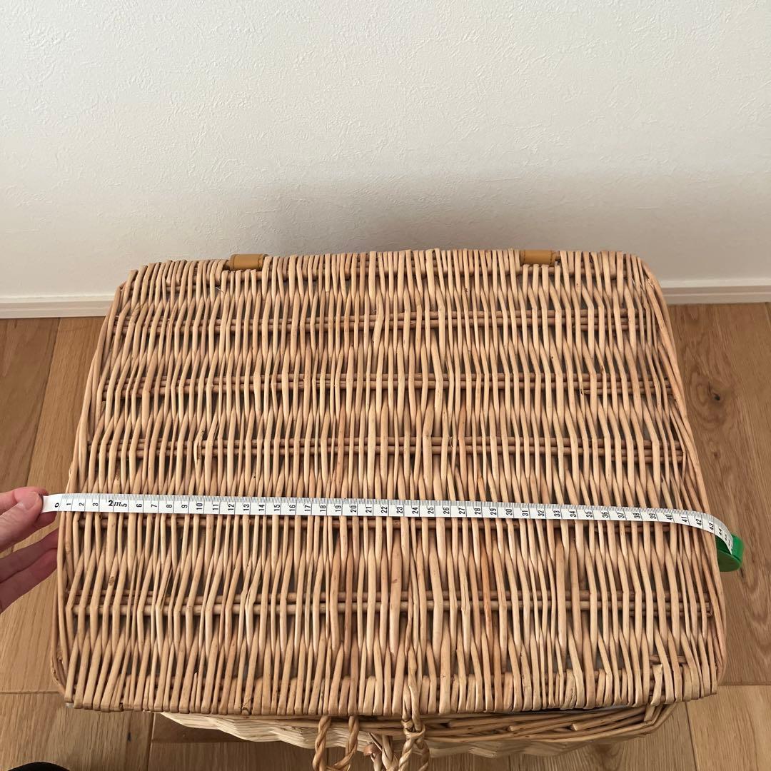 籐製バスケット3つセット　ピクニックバスケット　かご　籠　バスケット