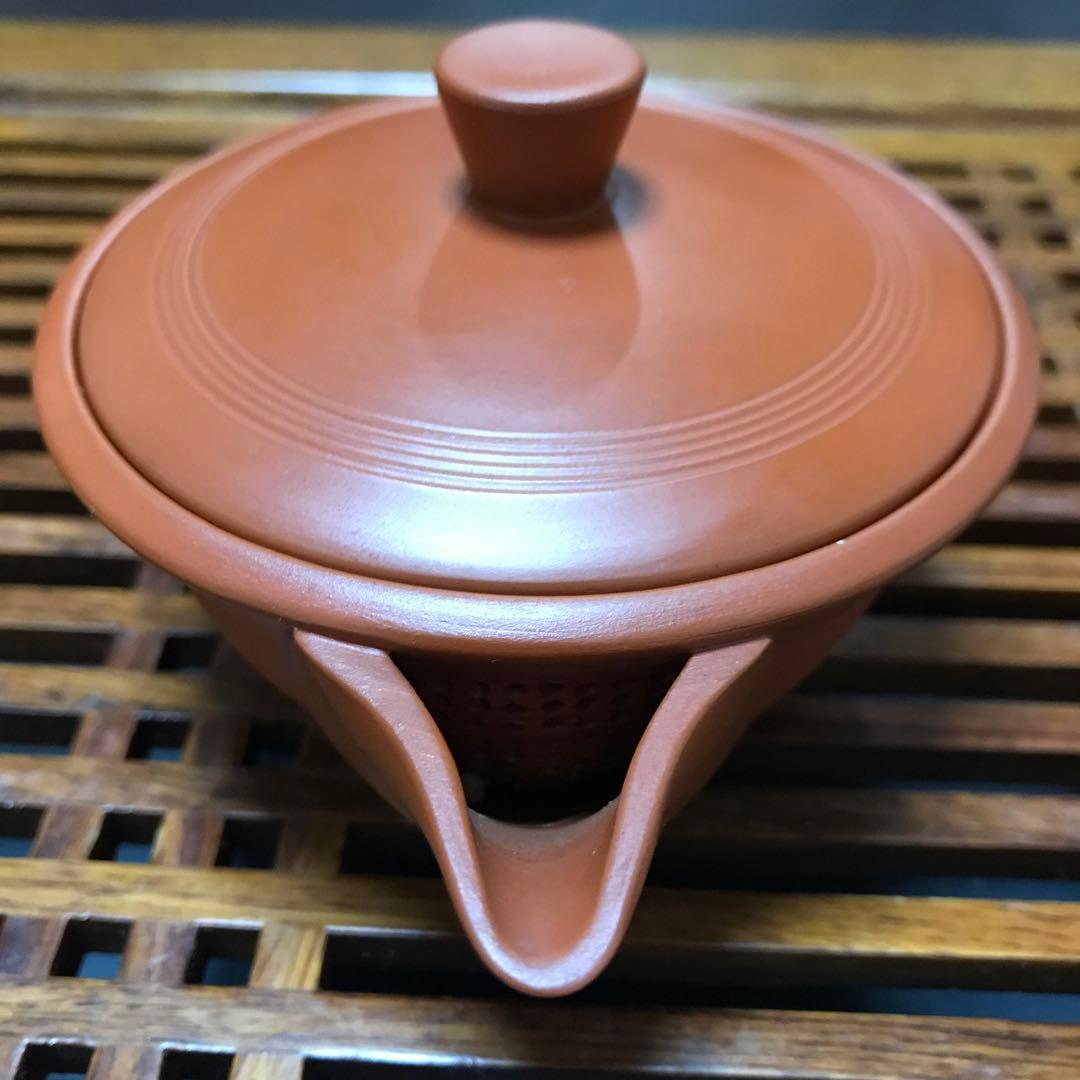 常滑焼　煎茶器　時代　名工　翁軒　朱泥 宝瓶