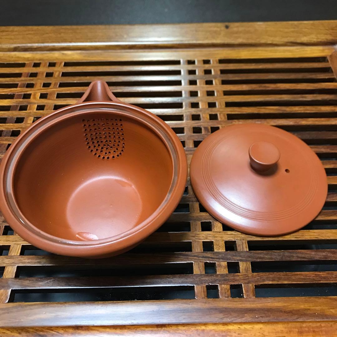 常滑焼　煎茶器　時代　名工　翁軒　朱泥 宝瓶