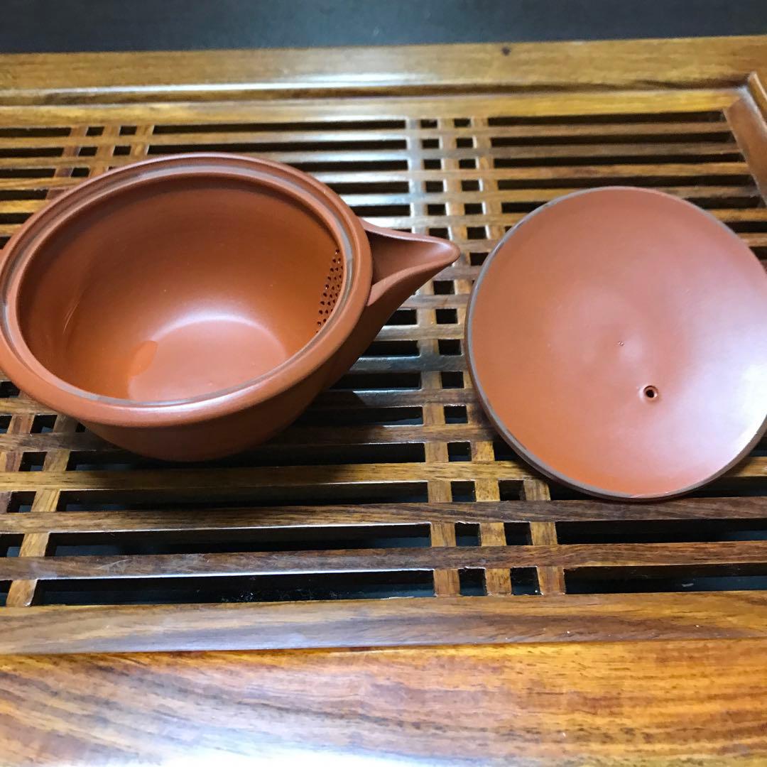 常滑焼　煎茶器　時代　名工　翁軒　朱泥 宝瓶