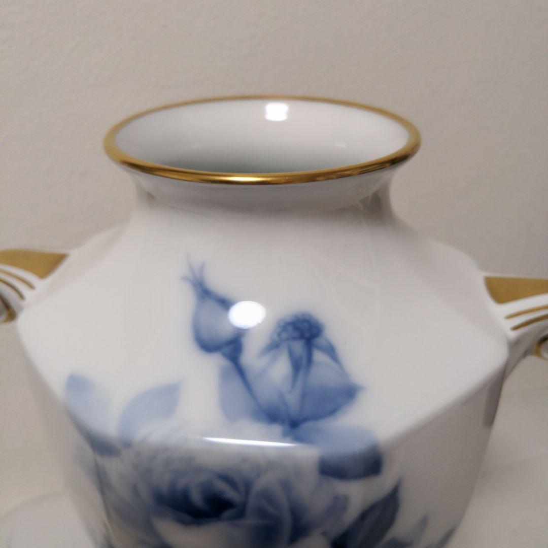 大倉陶園　ブルーローズ　花瓶　フラワーベース　花入　花器　インテリア