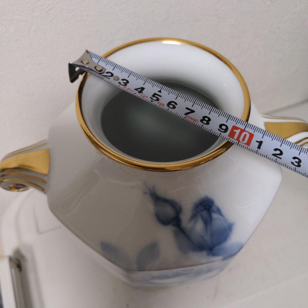 大倉陶園　ブルーローズ　花瓶　フラワーベース　花入　花器　インテリア