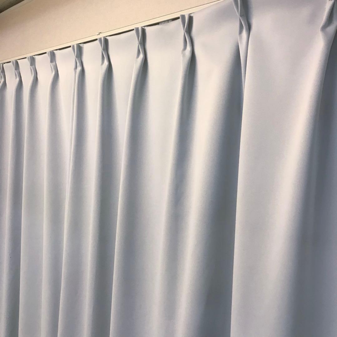 防炎　1級遮光カーテン　幅150cm×丈240cm2枚　ホワイト