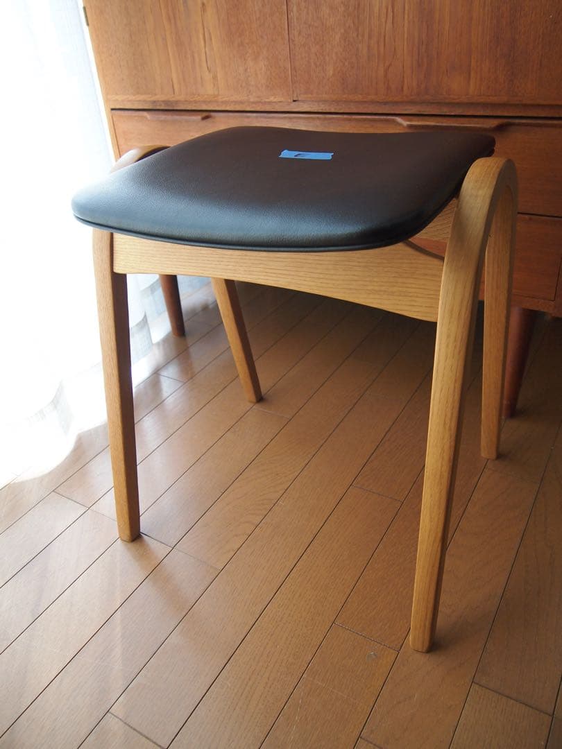 ミナペルホネン 秋田木工 剣持スツールE ナラ材 希少 タンバリン チェア 生地